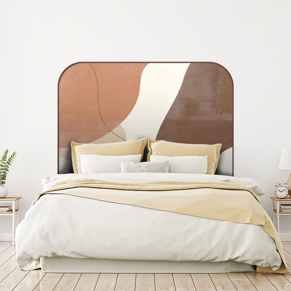 Tête de lit formes géométriques – marron – 180 × 95 cm