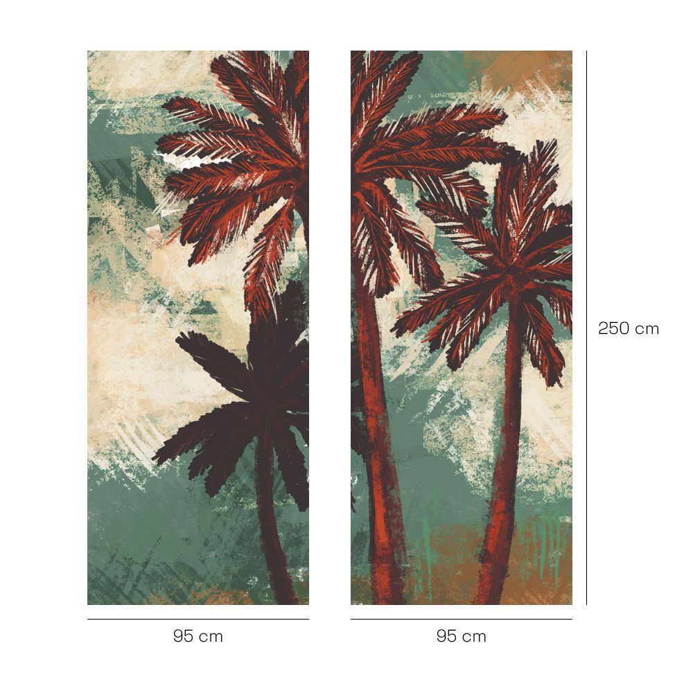 Papier peint "Palmiers exotiques vibrants"