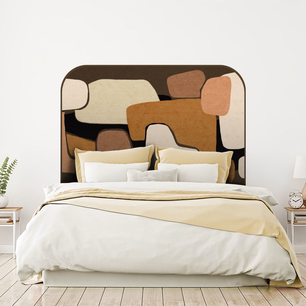 Tête de lit formes géométriques – marron – 180 × 95 cm