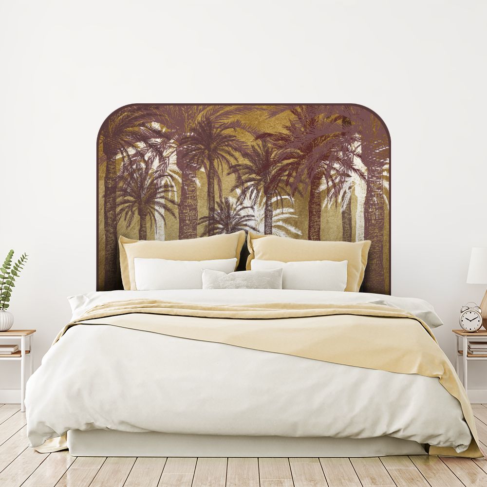 Tête de lit palmiers – marron – 180 × 95 cm
