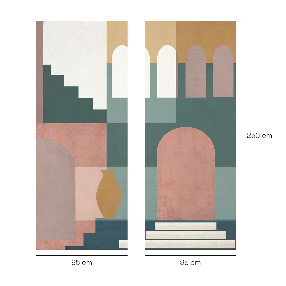Papier peint "Formes architecturales colorées"