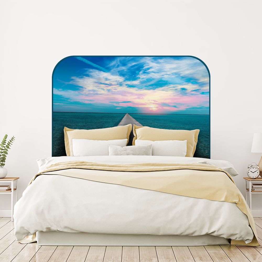 Tête de lit ponton – bleu – 180 × 95 cm