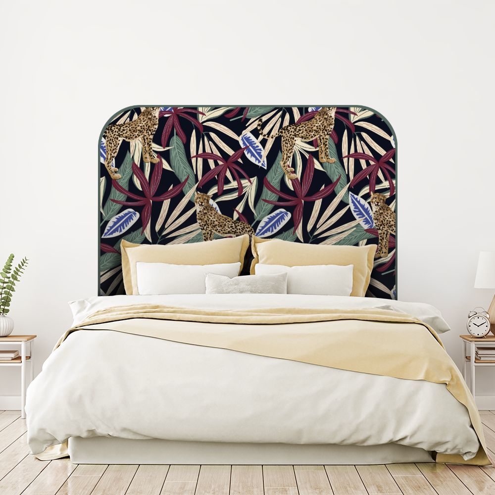 Tête de lit guépard – noir – 180 × 95 cm