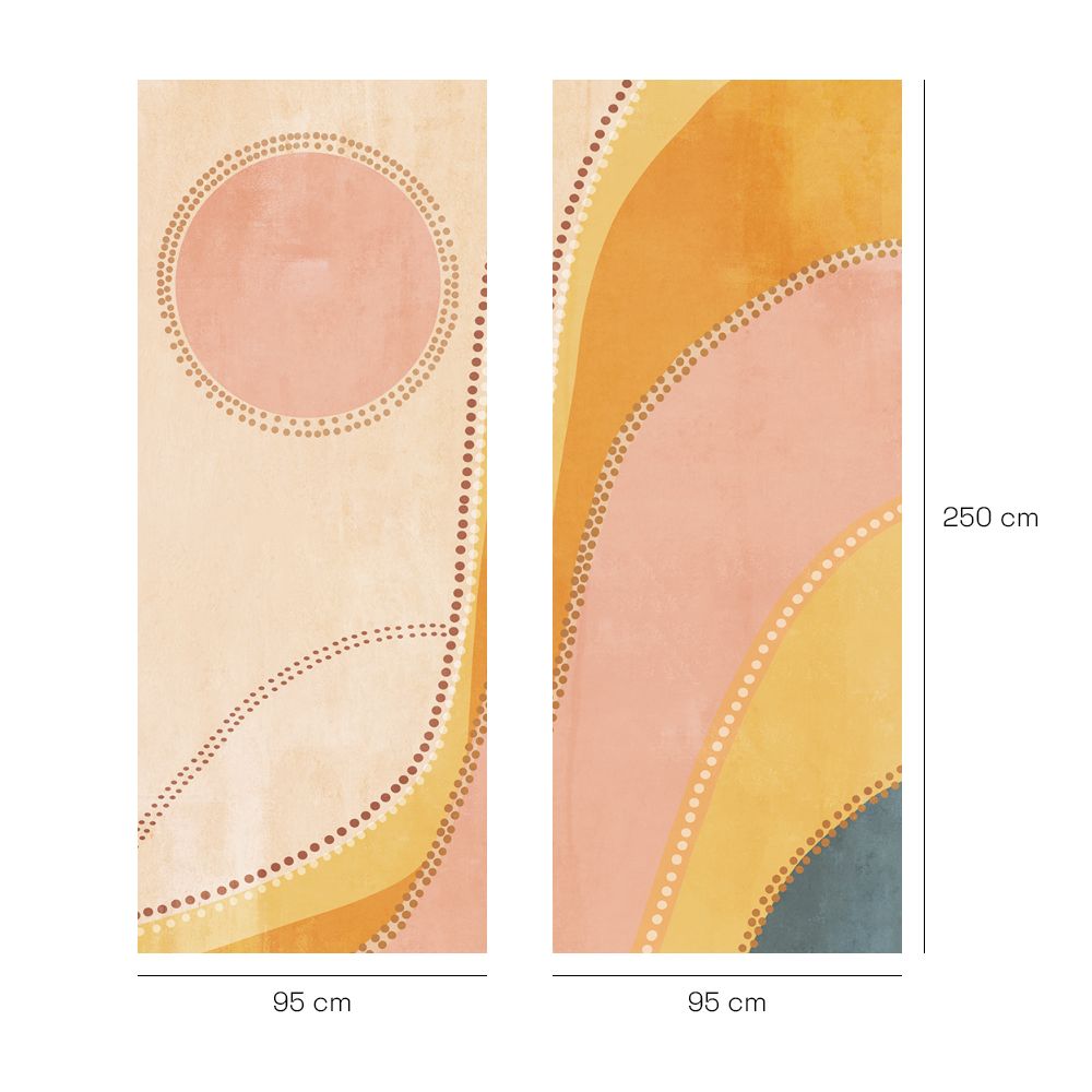 Papier peint "Motifs ondulants colorés"