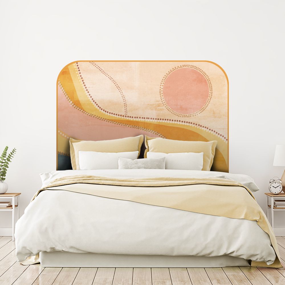 Tête de lit formes géométriques – orange – 180 × 95 cm