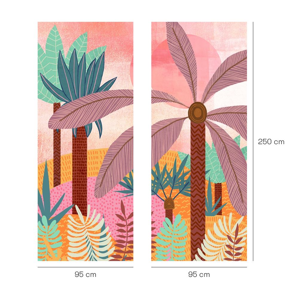 Papier peint "Jungle colorée exotique"