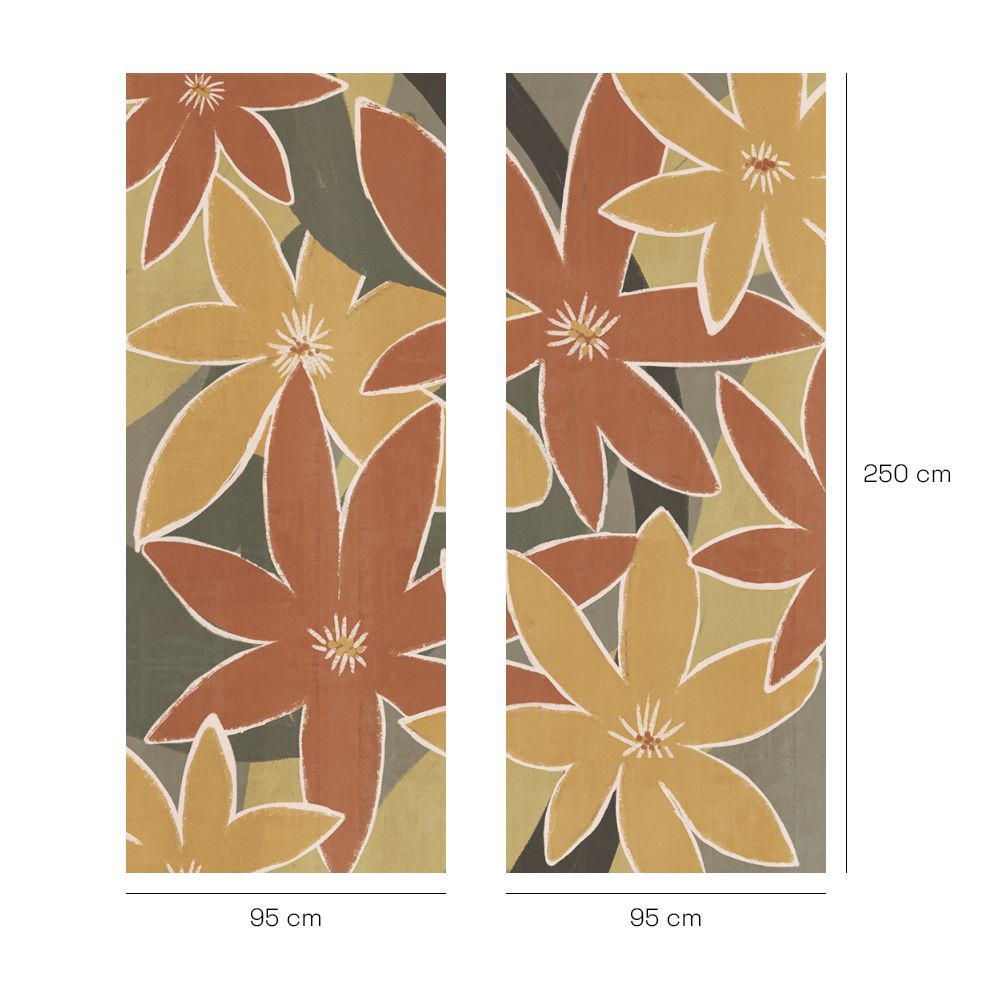 Papier peint "Fleurs vives colorées"