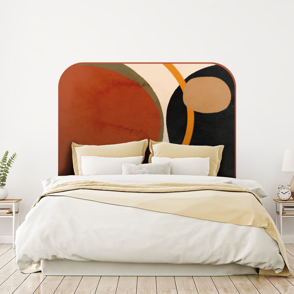 Tête de lit formes géométriques – orange – 180 × 95 cm