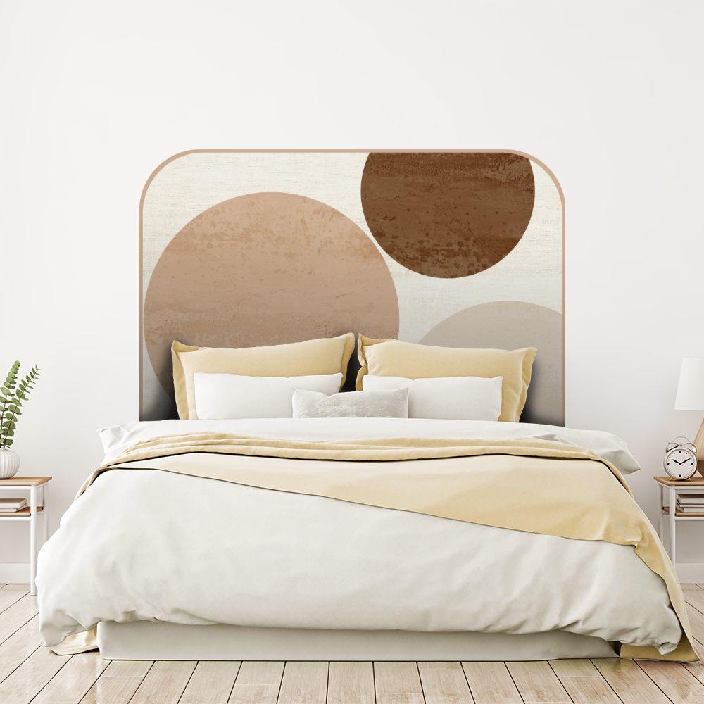 Tête de lit cercles – beige – 180 × 95 cm