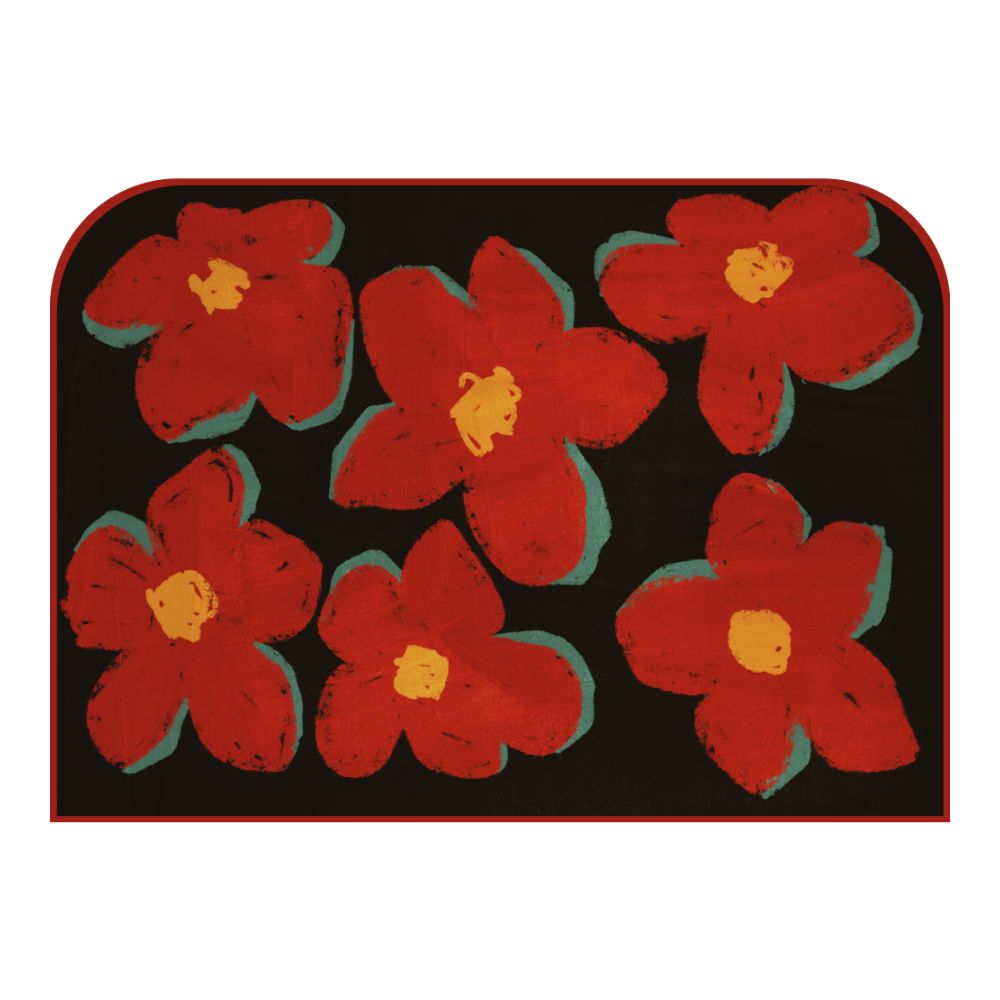 Tête de lit fleurs – vue d'ambiance