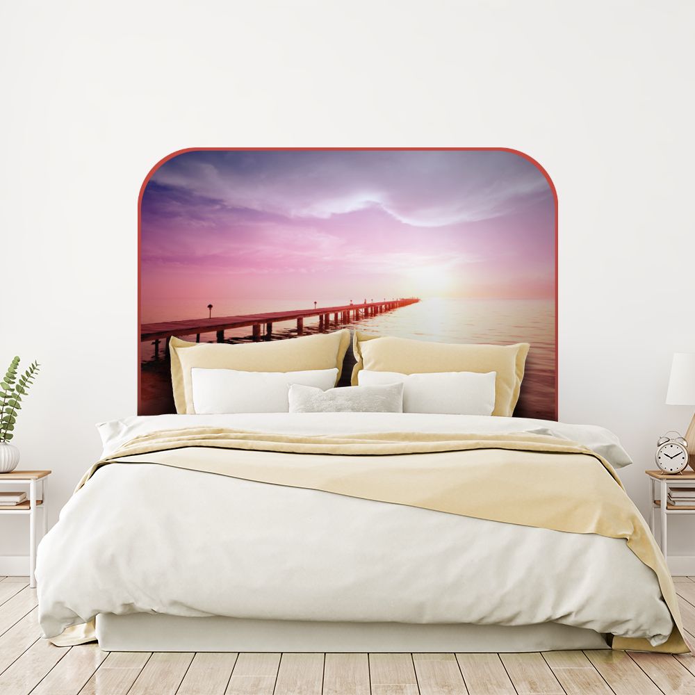 Tête de lit coucher de soleil – rose – 180 × 95 cm
