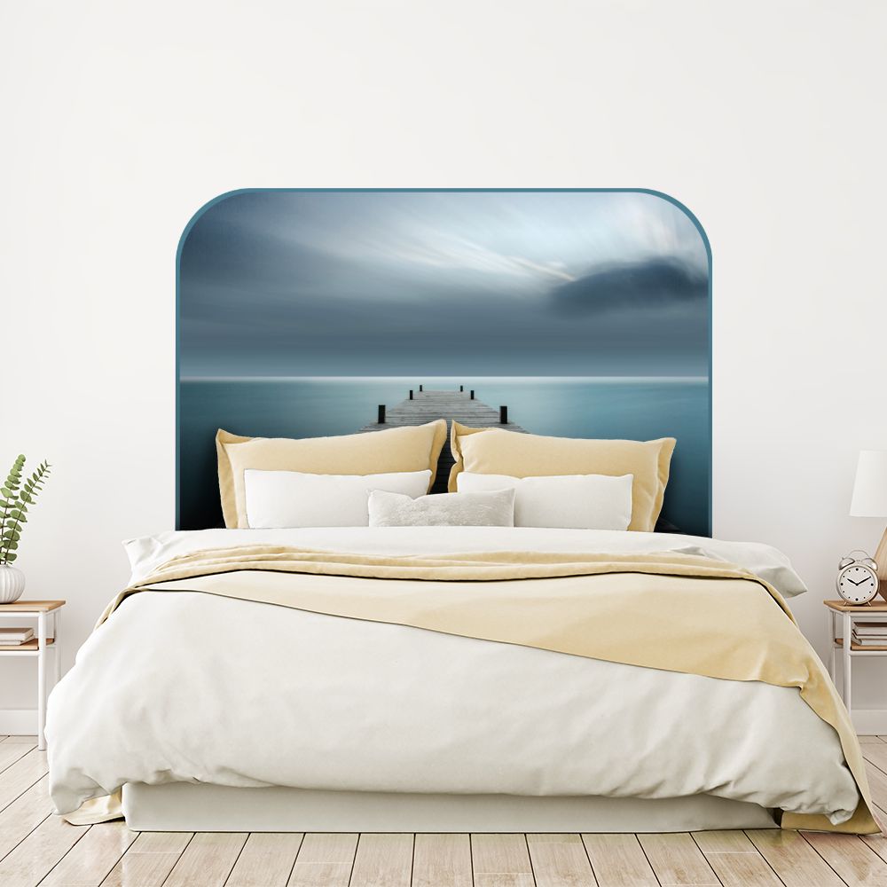 Tête de lit ponton – bleu – 180 × 95 cm