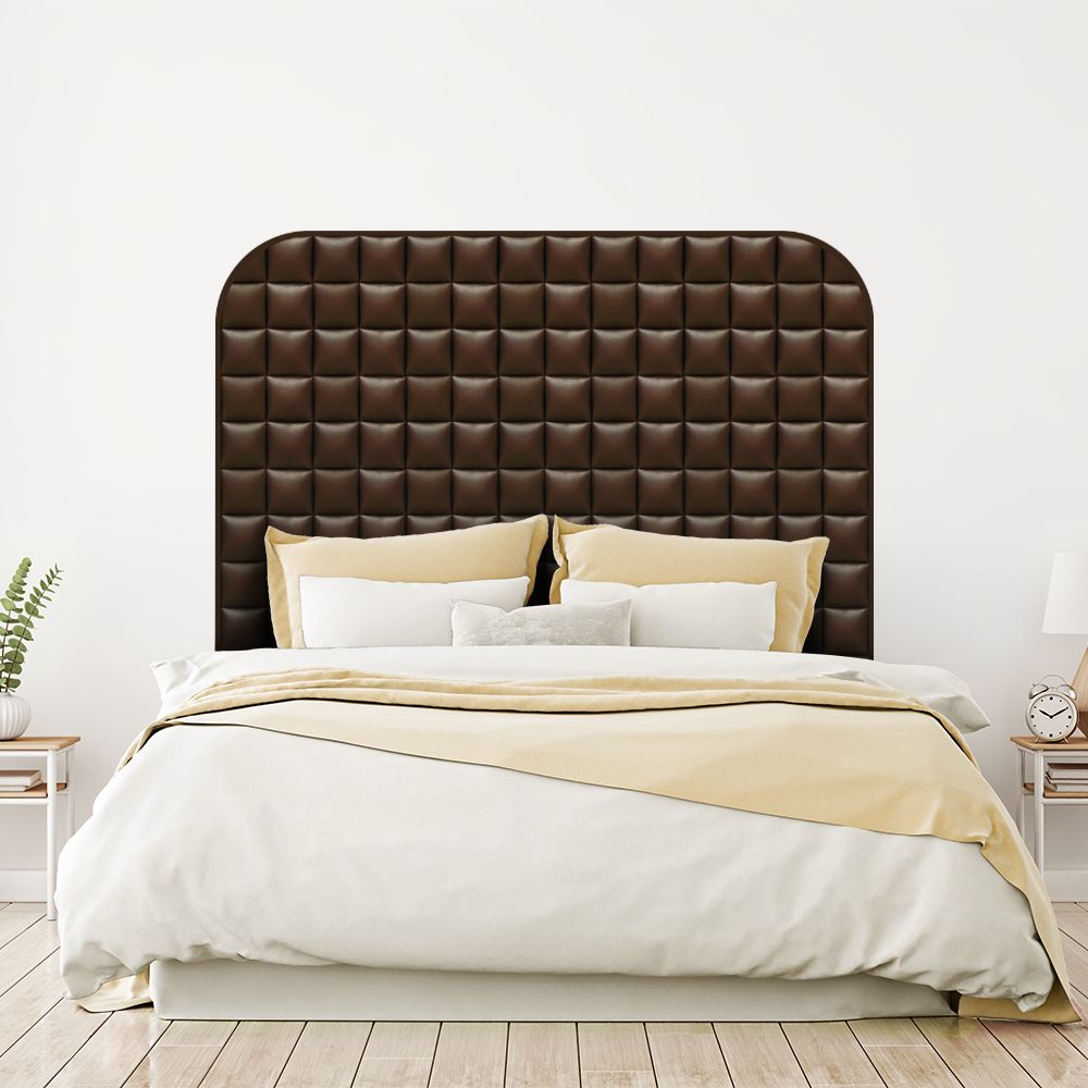Tête de lit carrés – marron – 180 × 95 cm