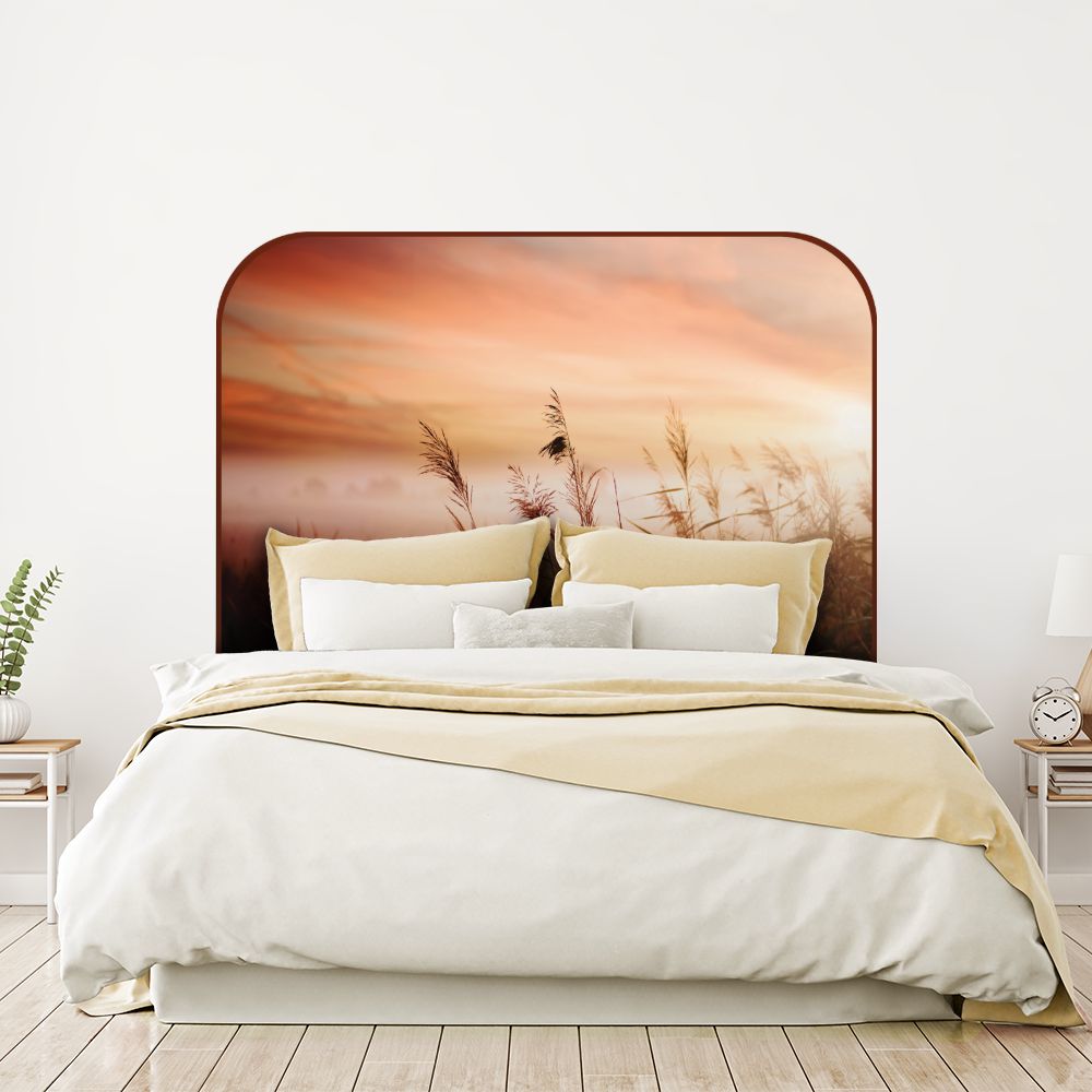 Tête de lit roseaux – orange – 180 × 95 cm