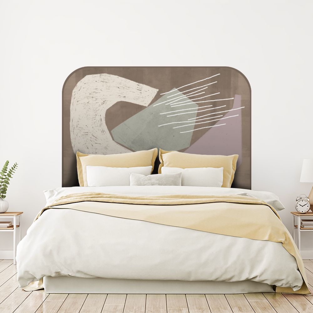 Tête de lit formes géométriques – beige – 180 × 95 cm
