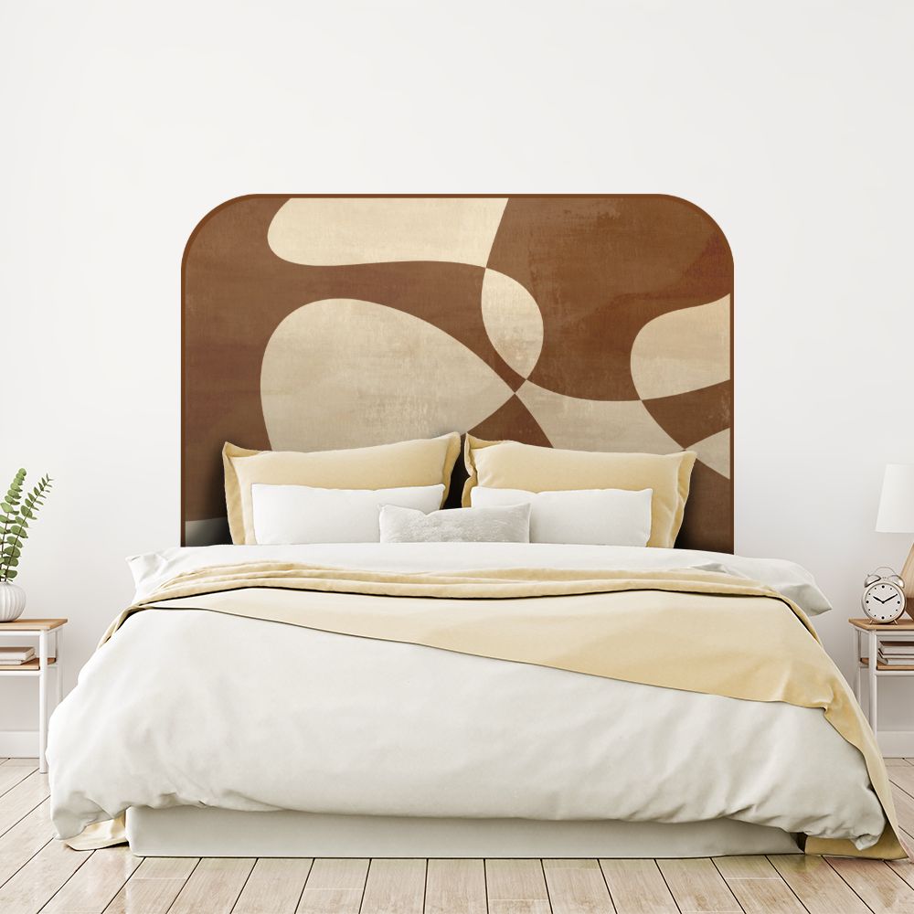 Tête de lit formes géométriques – marron – 180 × 95 cm
