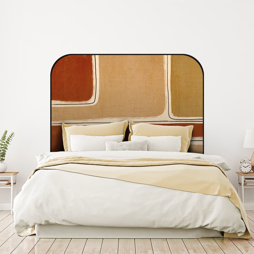 Tête de lit formes géométriques – ocre – 180 × 95 cm