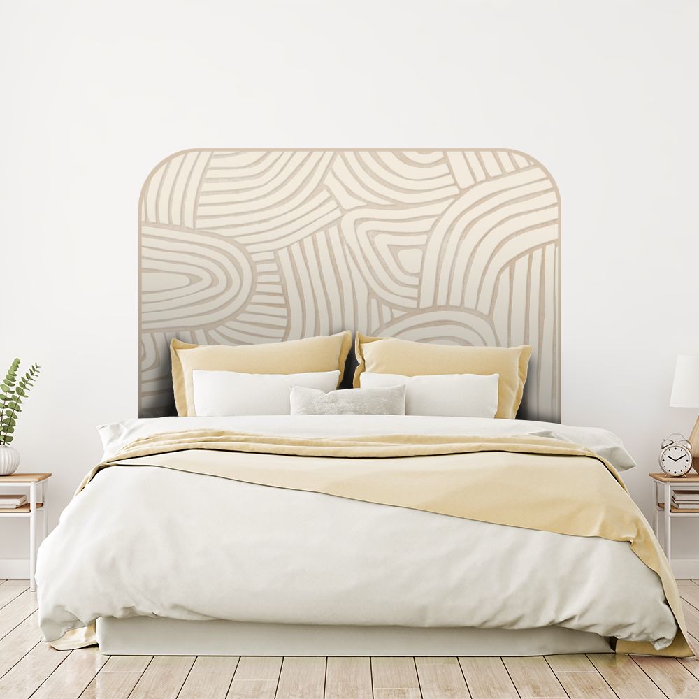 Tête de lit motifs géométriques – beige – 180 × 95 cm