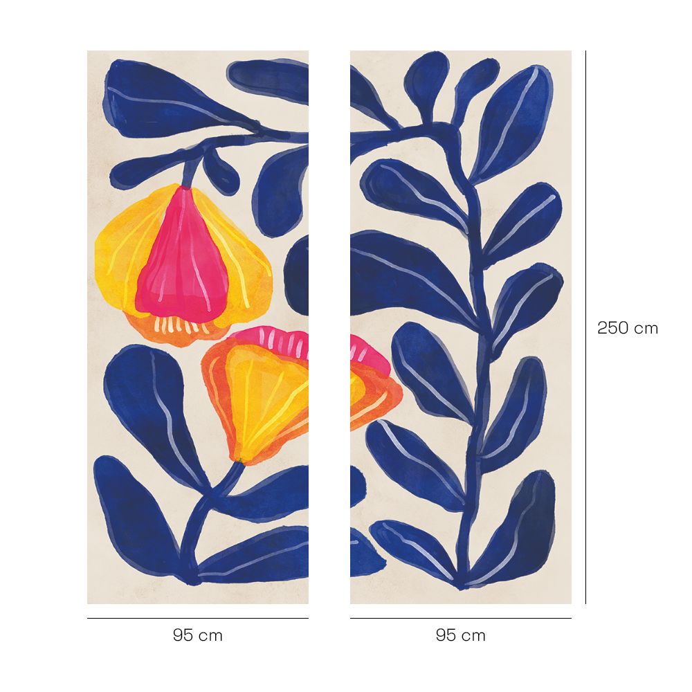 Papier peint "Motifs floraux éclatants"