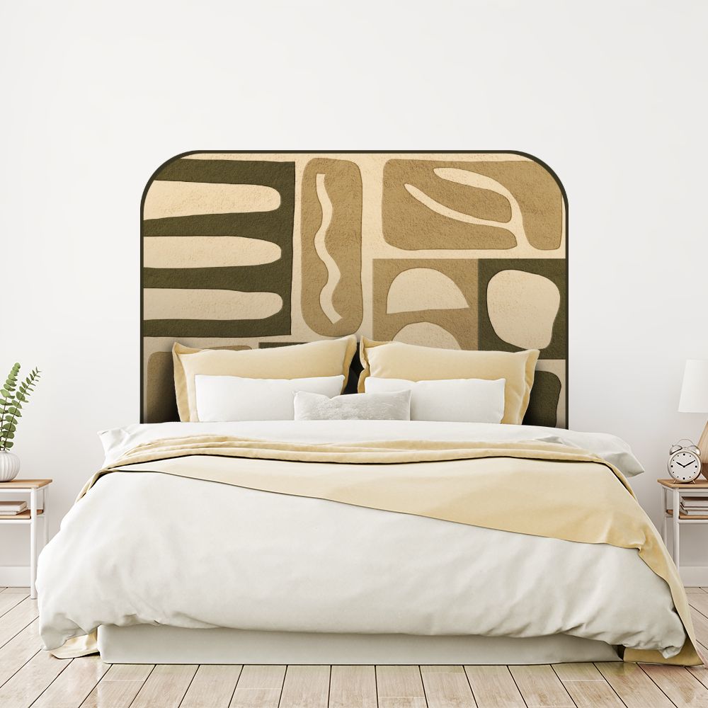 Tête de lit motifs abstraits – beige – 180 × 95 cm