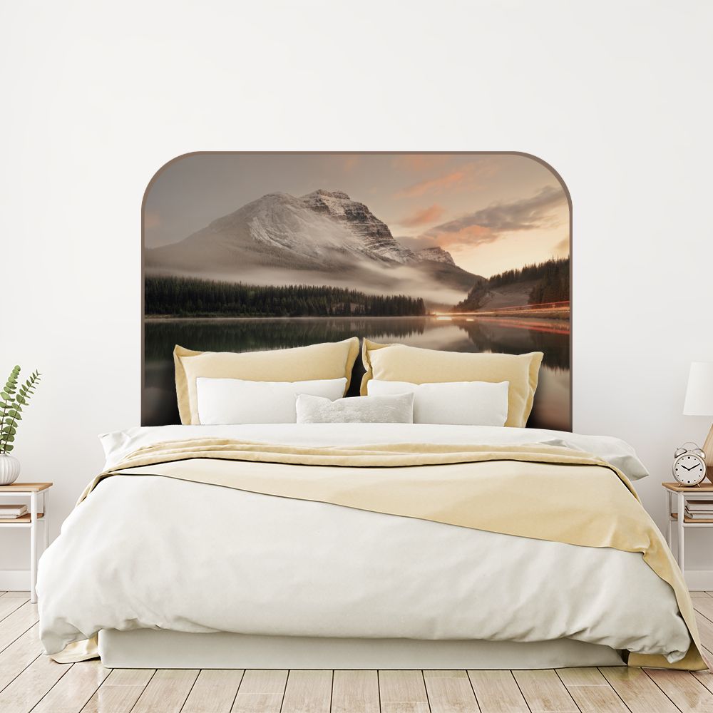 Tête de lit montagne – brun – 180 × 95 cm