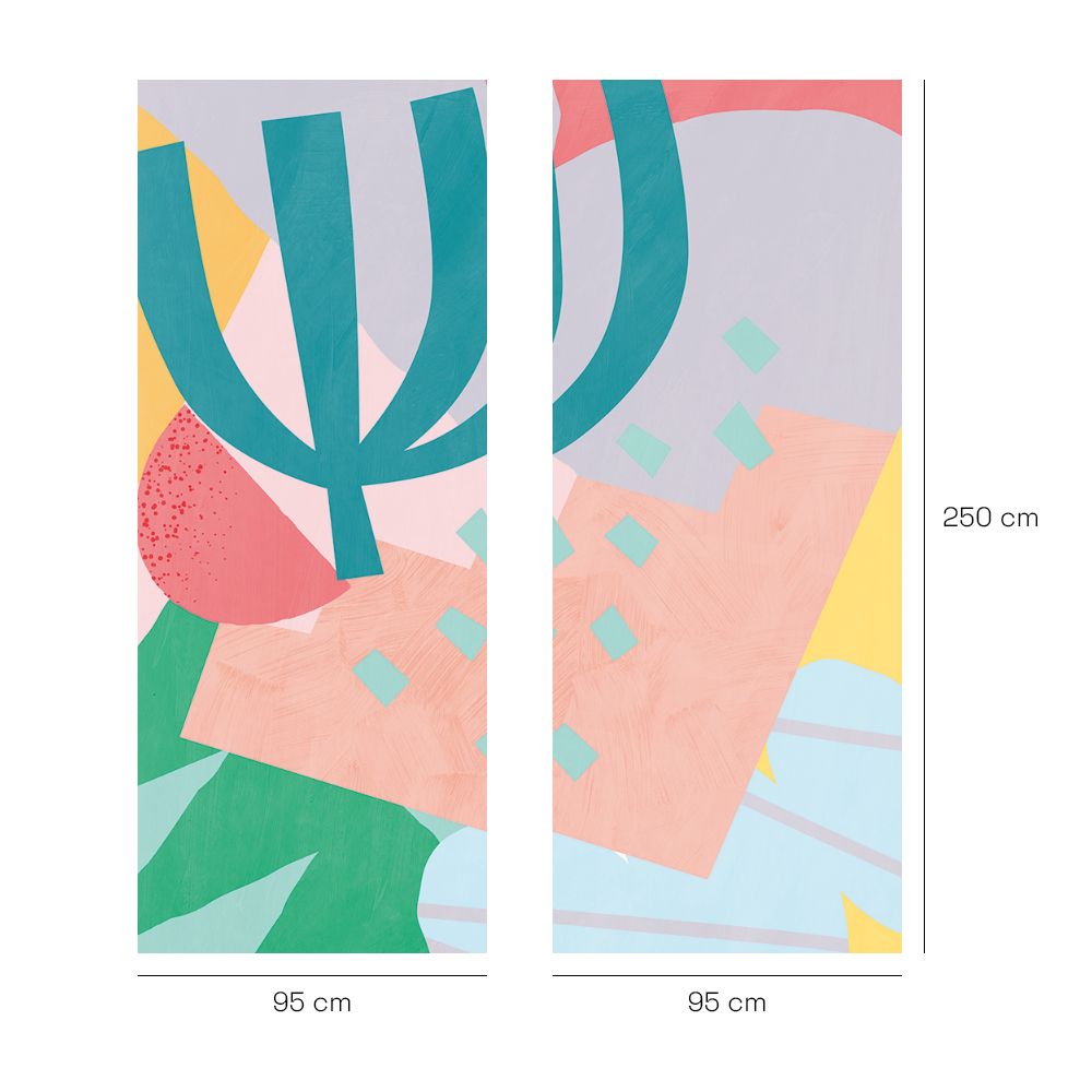 Papier peint "Motifs géométriques colorés"