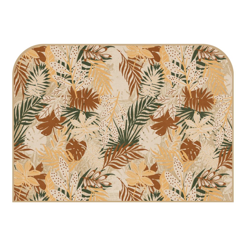 Tête de lit feuilles tropicales – vue d'ambiance