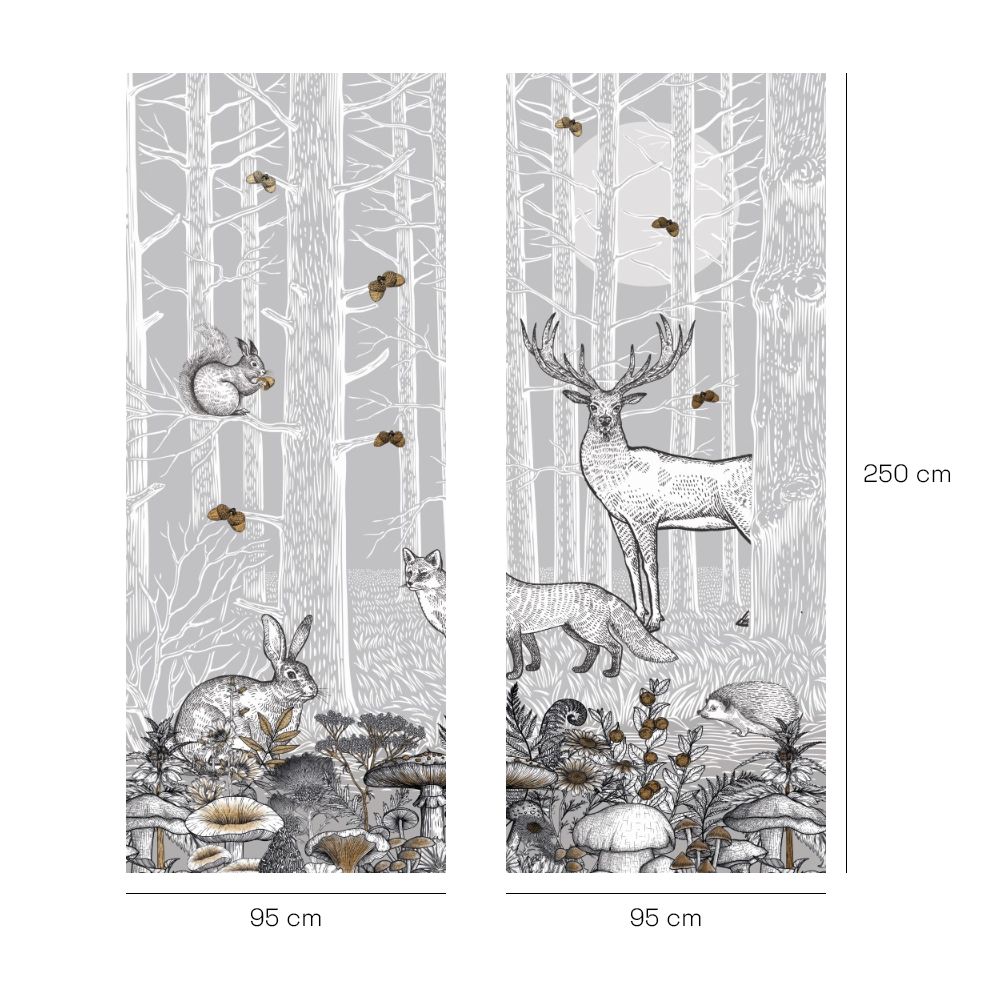 Papier peint pour enfants "Animaux en forêt"
