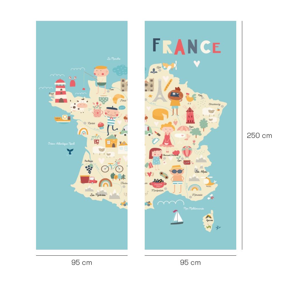 Papier peint pour enfants "Carte joyeuse colorée"