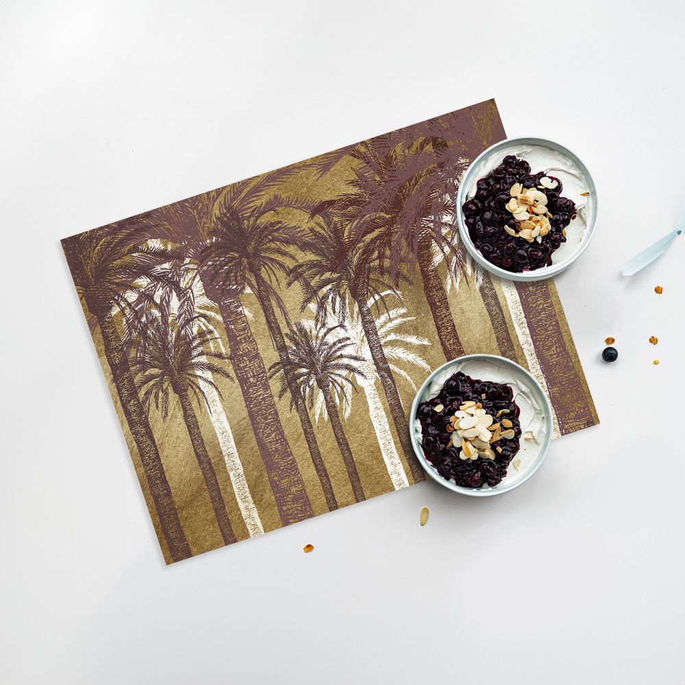 Lot de 4 sets de table en vinyle / Paysage de palmiers