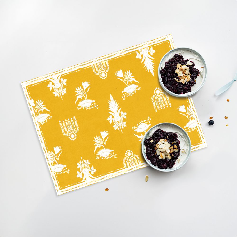 Lot de 4 sets de table en vinyle / Motif floral