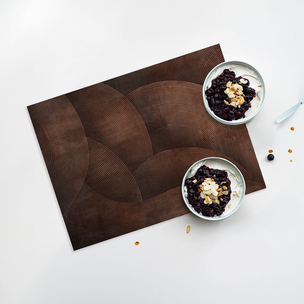 Lot de 4 sets de table en vinyle / Motif géométrique ondulé