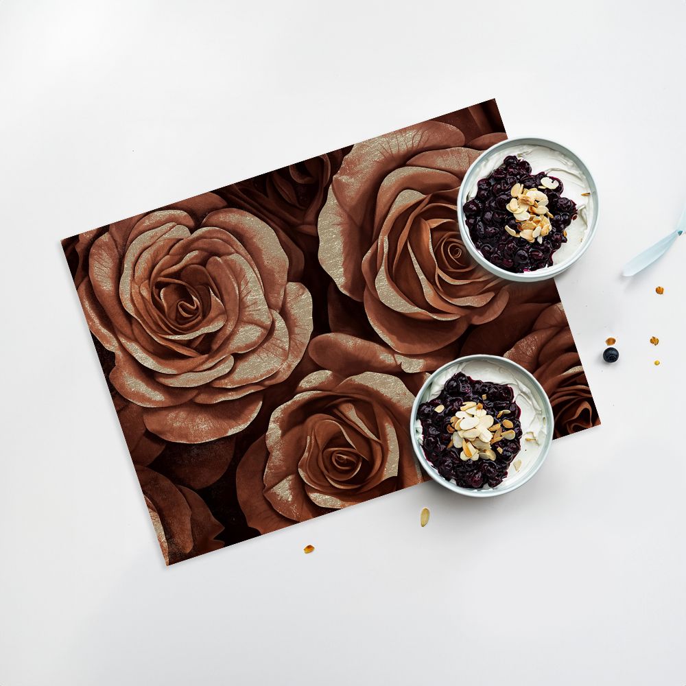 Lot de 4 sets de table en vinyle / Roses élégantes