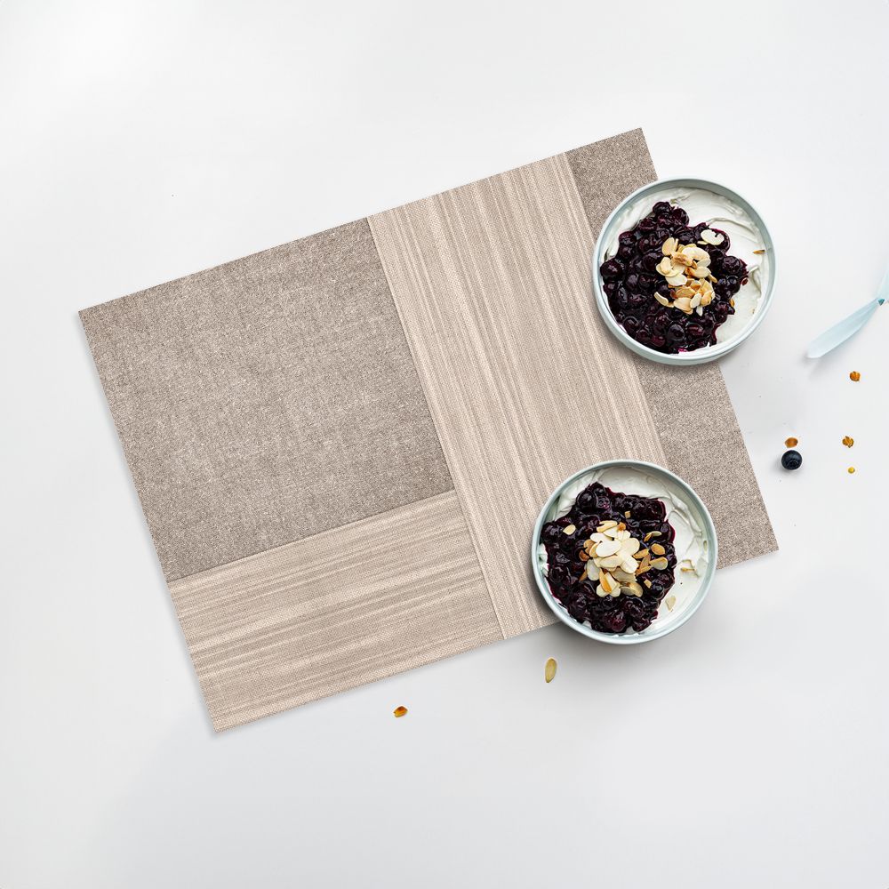 Lot de 4 sets de table en vinyle / Motif textile