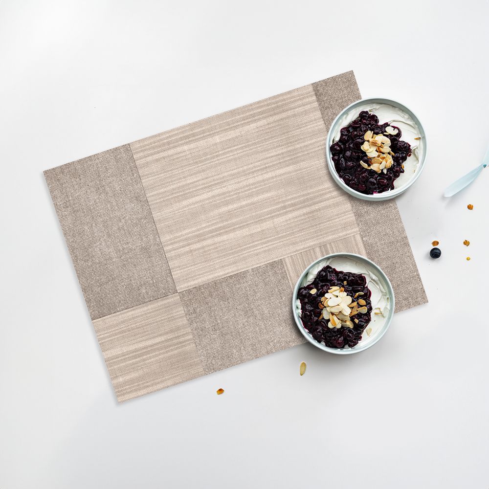 Lot de 4 sets de table en vinyle / Motif quadrillé