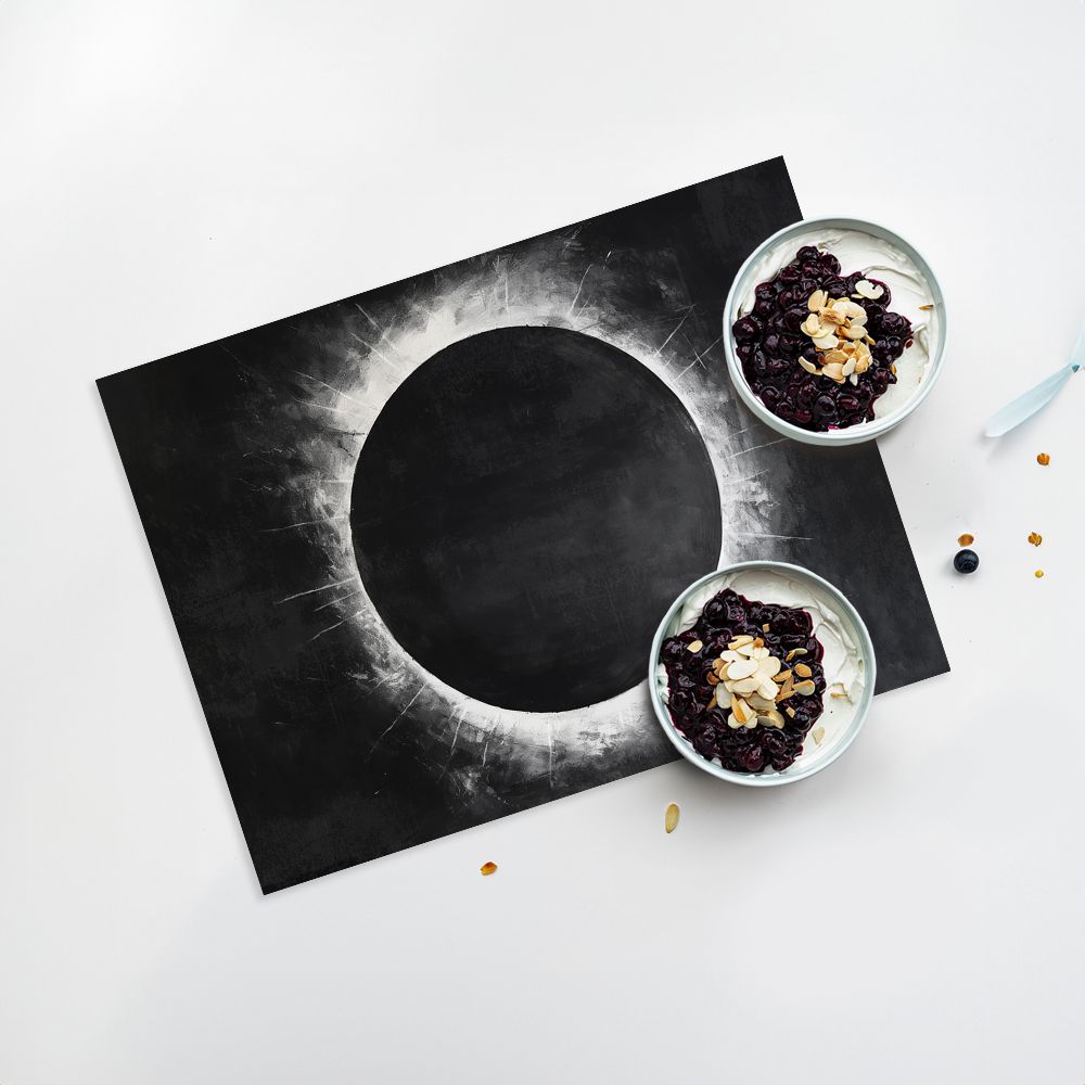 Lot de 4 sets de table en vinyle / Éclipse solaire