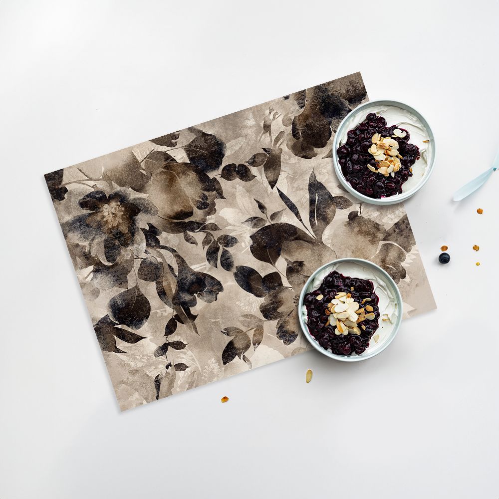 Lot de 4 sets de table en vinyle / Motif floral