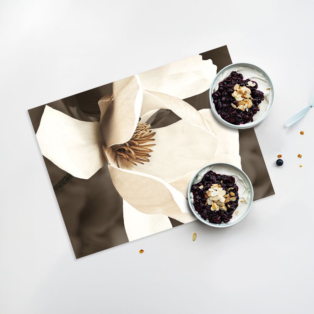 Lot de 4 sets de table en vinyle / Fleur élégante
