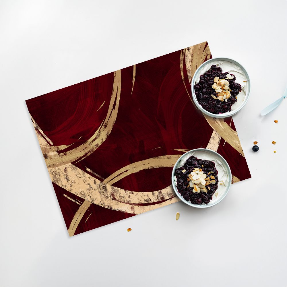 Lot de 4 sets de table en vinyle / Cercle abstrait