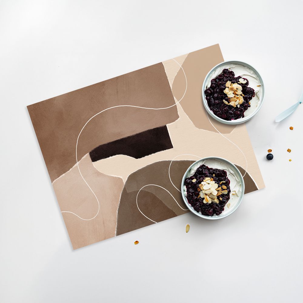 Lot de 4 sets de table en vinyle / Formes abstraites