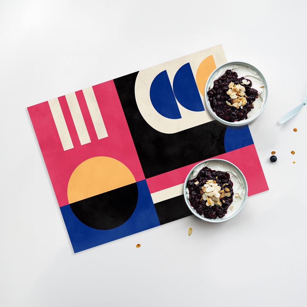 Lot de 4 sets de table en vinyle / Formes géométriques