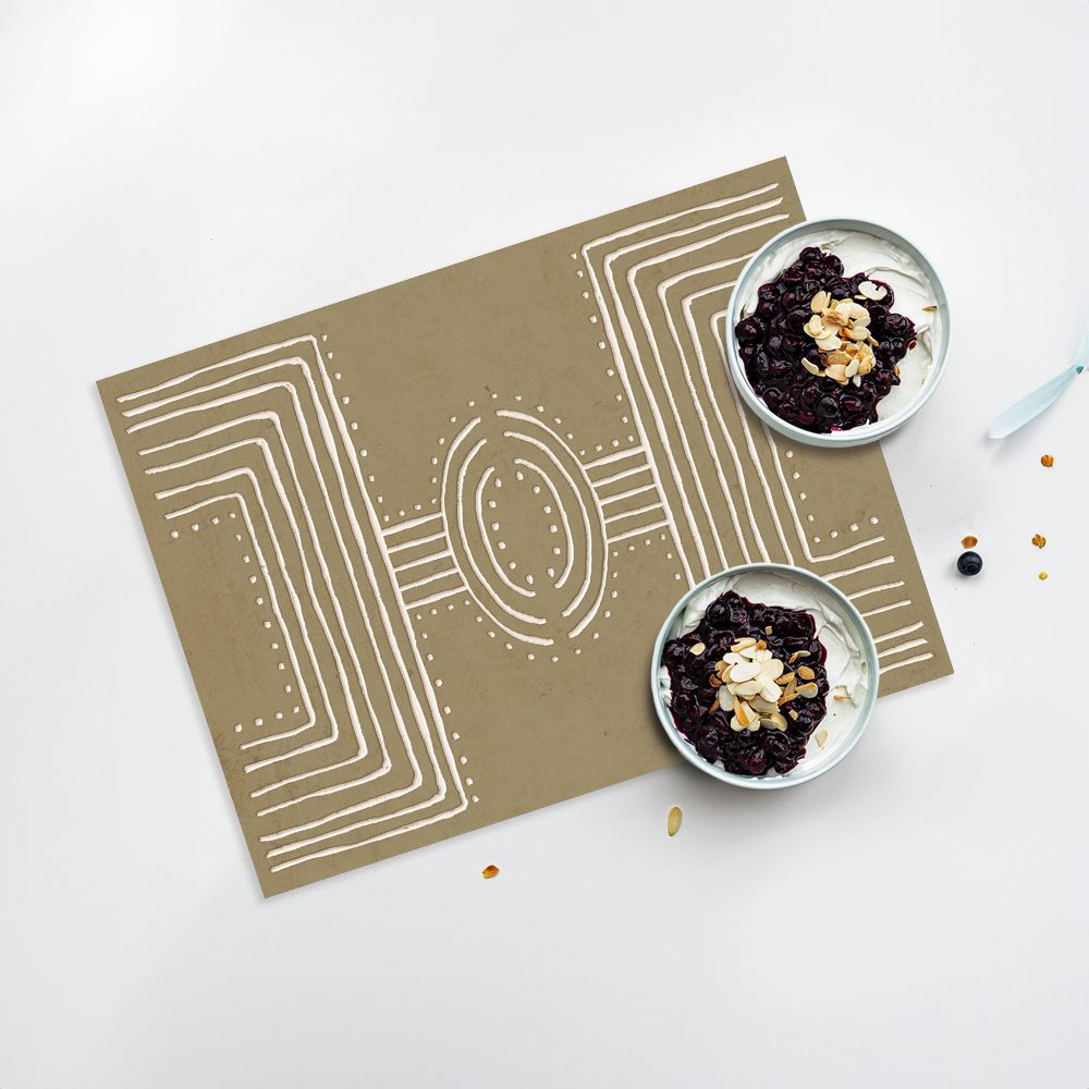 Lot de 4 sets de table en vinyle / Motif géométrique