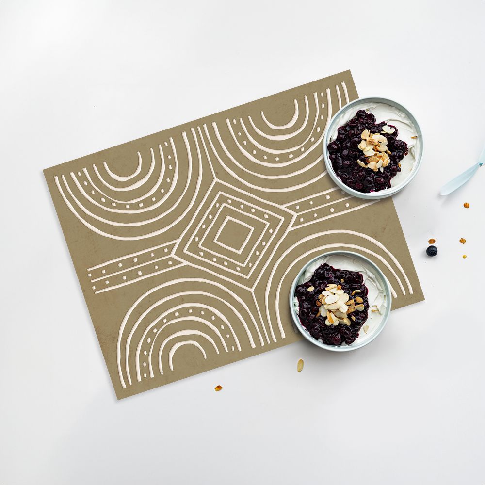 Lot de 4 sets de table en vinyle / Motif géométrique