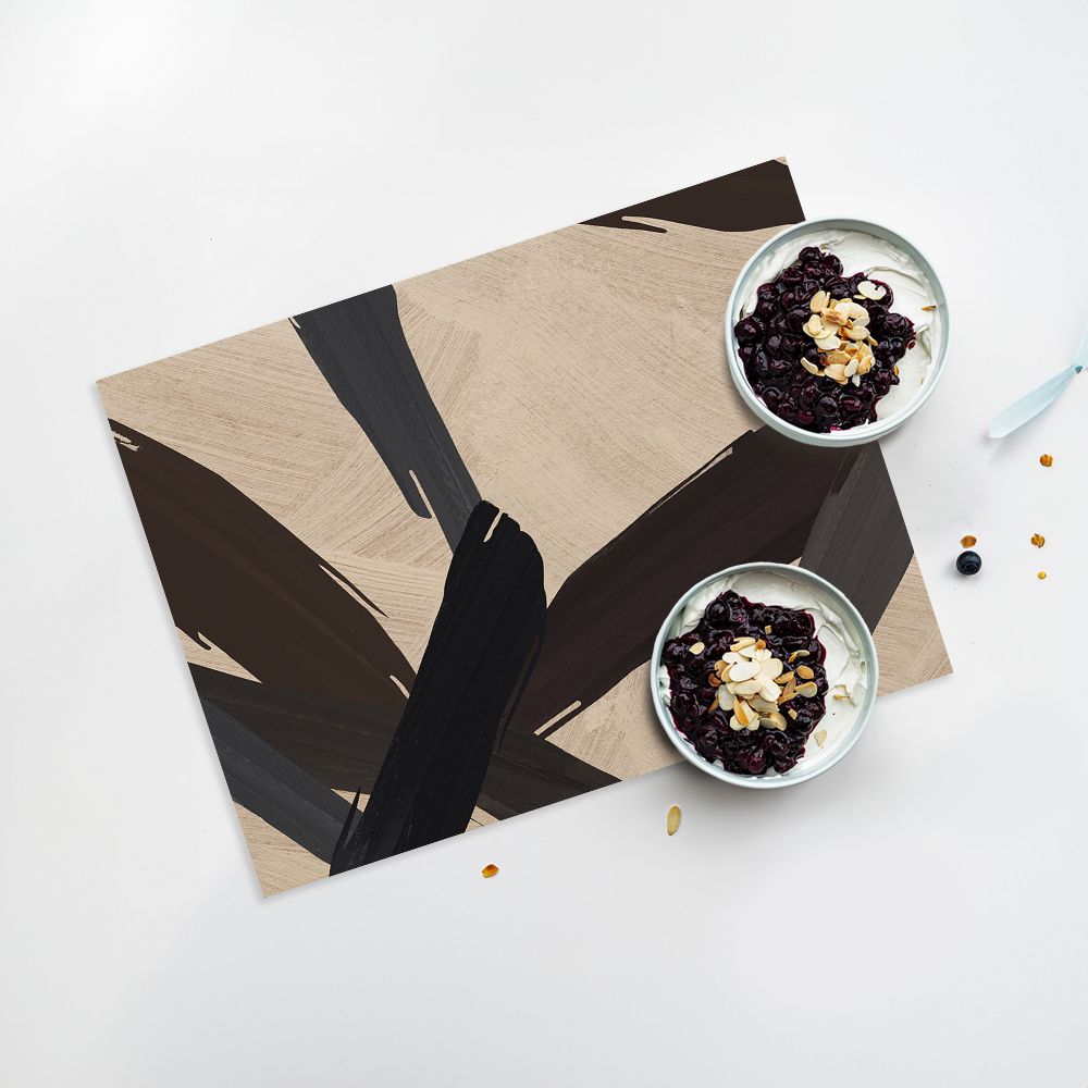 Lot de 4 sets de table en vinyle / Formes abstraites