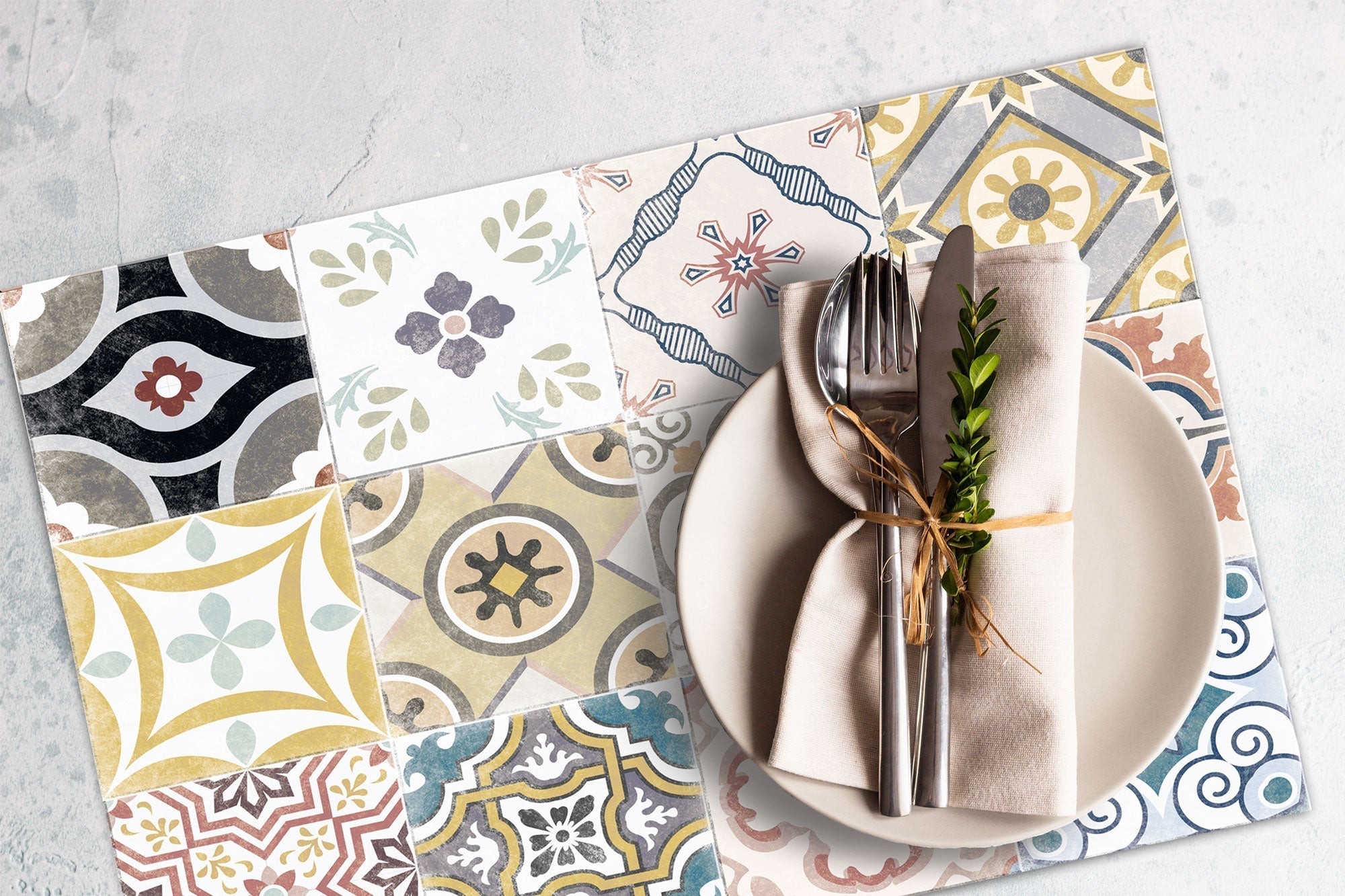 Tapis & set de table en vinyle -Serenity - 033390 - Alix & Andréa