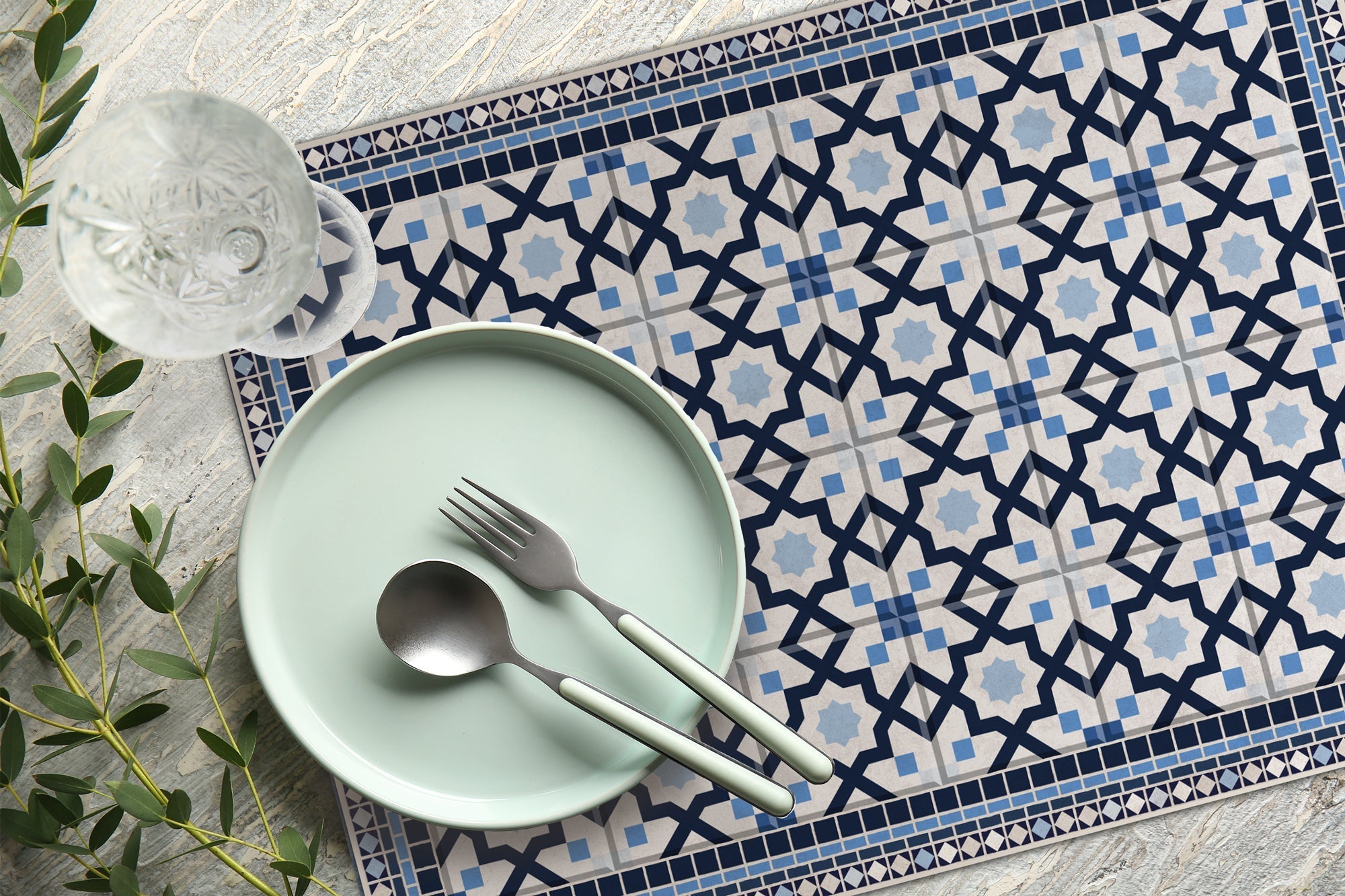 Tapis & set de table en vinyle -Jade - 041076 - Alix & Andréa
