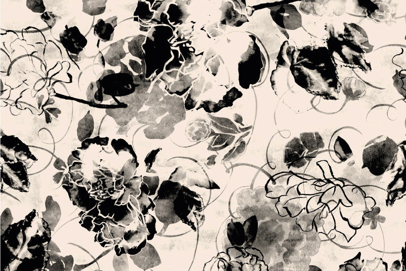Lot de 4 sets de table en vinyle / Motif floral abstrait