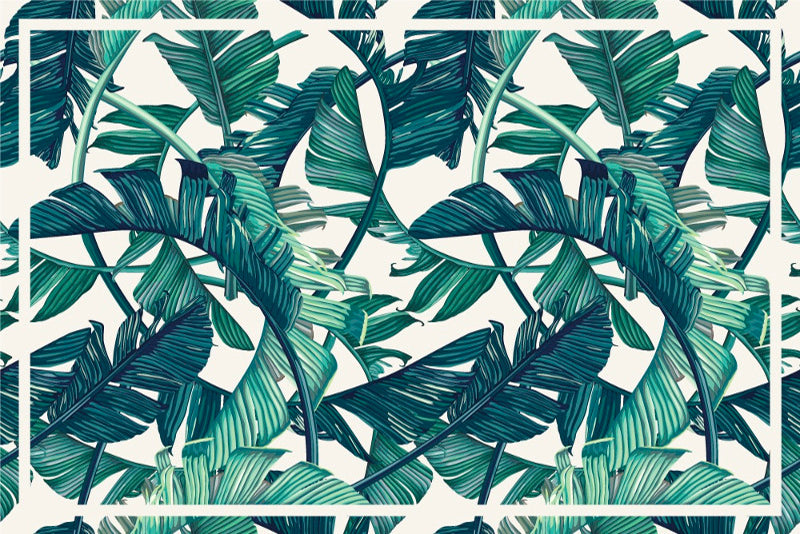 Lot de 4 sets de table en vinyle / Feuillage tropical