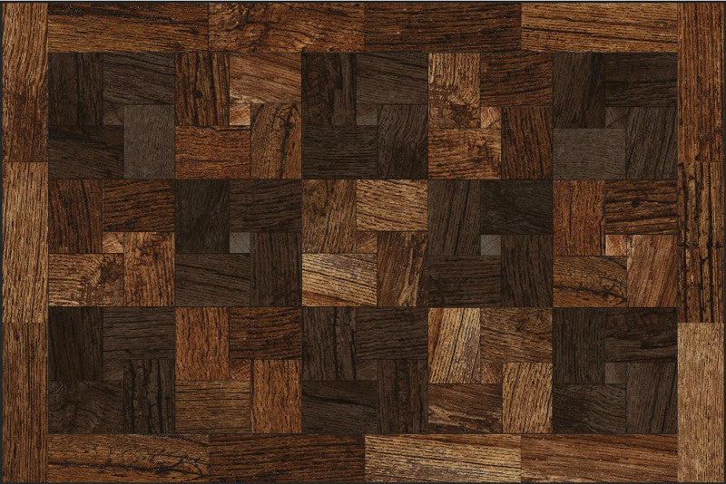 Lot de 4 sets de table en vinyle / Motif de bois en mosaïque