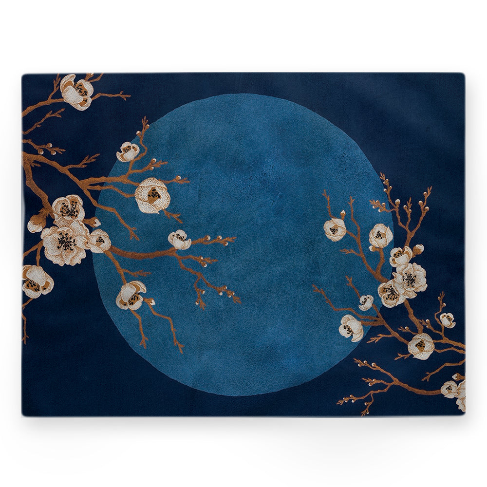 Nappe fleurs – Bleu – 140×220 cm